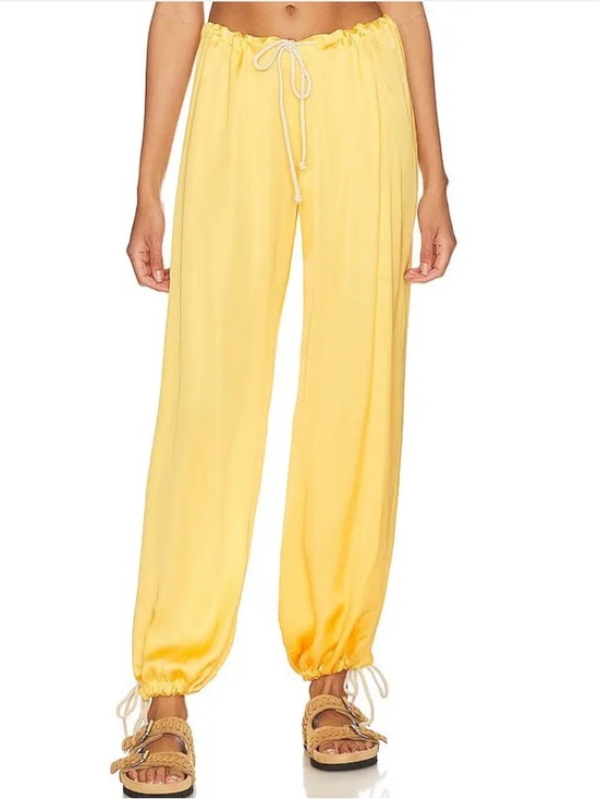 DONNI. Pants - DONNI. Sunny Yellow Cinch Drawstring Jogger Pants NWT - Size L / XL